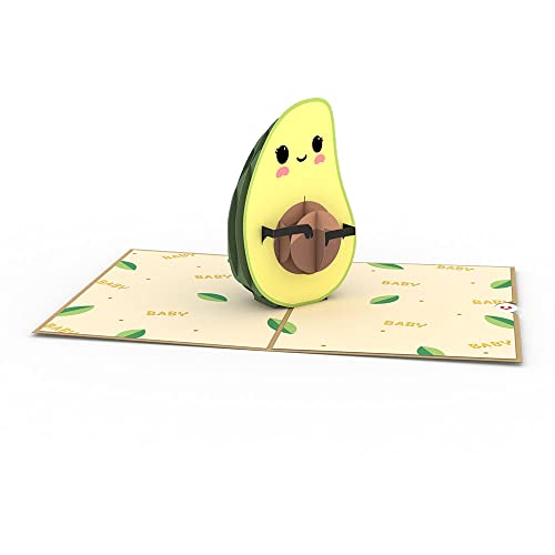 Lovepop® Avocado-Baby 3D-Pop-Up-Karte – Grußkarte zur Geburt mit Einsteckfach und Umschlag, handgemachte Pop-up-Karte zur Schwangerschaft mit schwangerer Avocado, 3D-Klappkarte für werdende Eltern von Lovepop