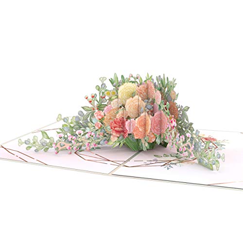 Lovepop® Hochzeitsblumen 3D-Pop-Up-Karte | Hochzeits-Grußkarte mit Einsteckfach und Umschlag, einzigartige Pop-up-Hochzeitskarte mit Blumenstrauß | besondere 3D-Klappkarte zur Verlobung oder Hochzeit von Lovepop