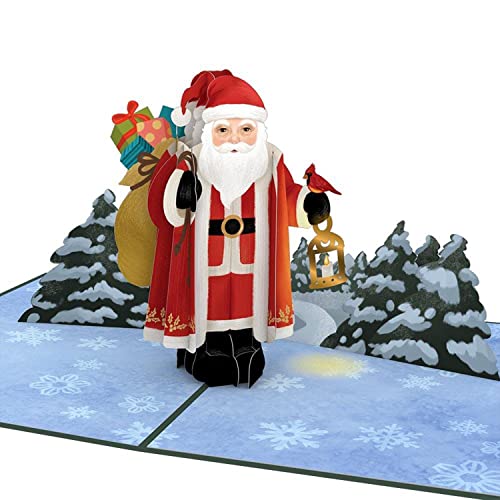 Lovepop® Weihnachtsmann mit Spielzeug-Sack Santa Weihnachtskarte 3D Pop-Up Karte – besondere weihnachtliche Grußkarte mit Einsteckfach und Umschlag | außergewöhliche Klappkarte zu Weihnachten von Lovepop