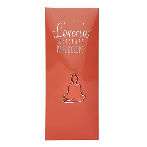 Loveria Büroklammer mit Motiv - Buddha sitzend, 15 Stück | Elegante Silber Glanzklammern | Hochwertiges Yoga Zubehör | Paper Clips für Papier, Büro, Briefe von Loveria