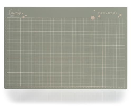 Loveria A3 Schneideunterlage, 1cm Raster, ‎30cm x 45cm - Selbstheilend, Schnittfest | Schneidematte zum Basteln, Bastelunterlage, Cutting Mat A3 von Loveria