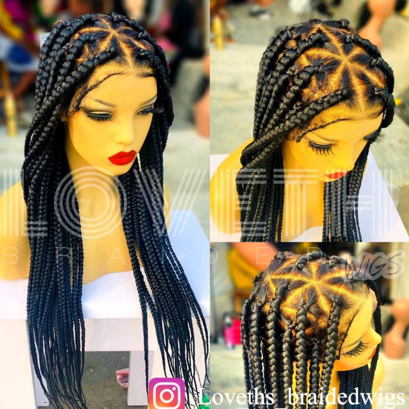 Bereit Zum Versand Am Nächsten Tag | 2 Tage Kostenloser Versand Vollspitze Geflochtene Perücke, Box Braids, Zopfperücke, Perücken Für Schwarze Frauen von Lovethsbraidedwigs