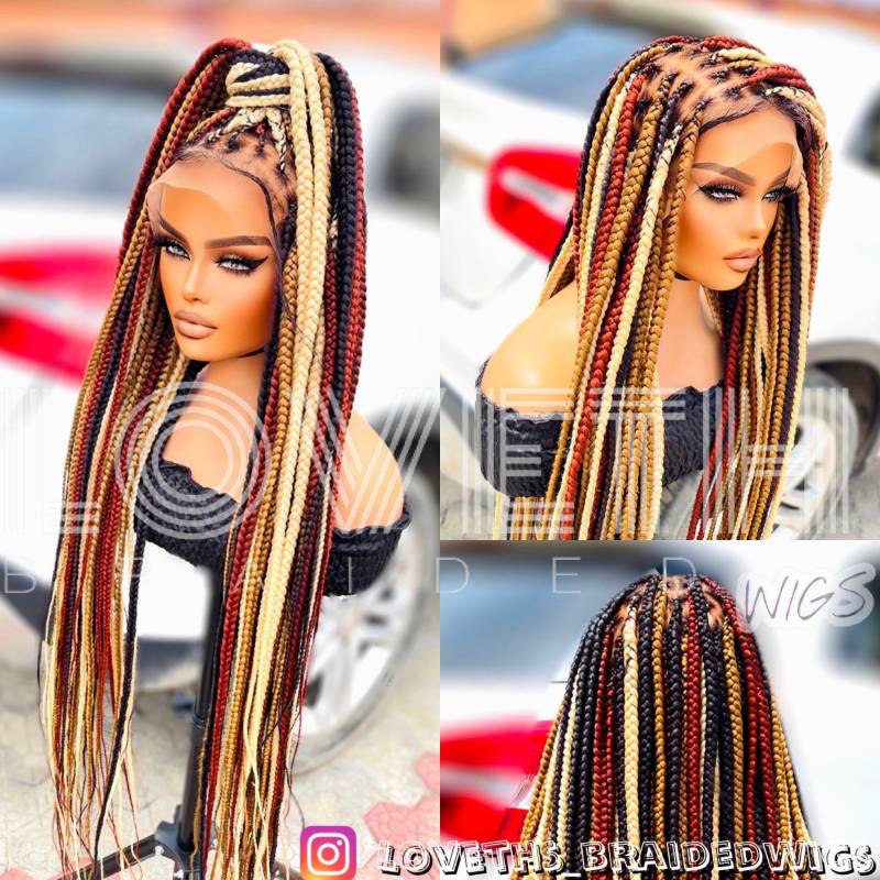 Geflochtene Perücke, Knotless Box Braids, Full Lace Geflecht-Perücke, Senegalesegeflecht von Lovethsbraidedwigs