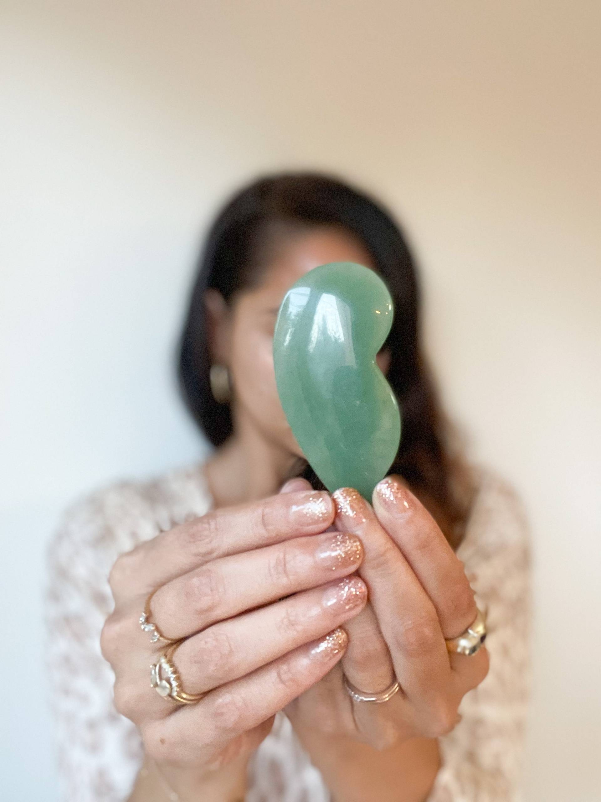 Grüne Jade Akupressur Gua Sha, 5Ml Gesichtsöl, Fine Line Tool, Beauty-Tool Massage-steine, Gesichtsmassage Board, Kristall-Massage-Tool von Lovevioletalchemy