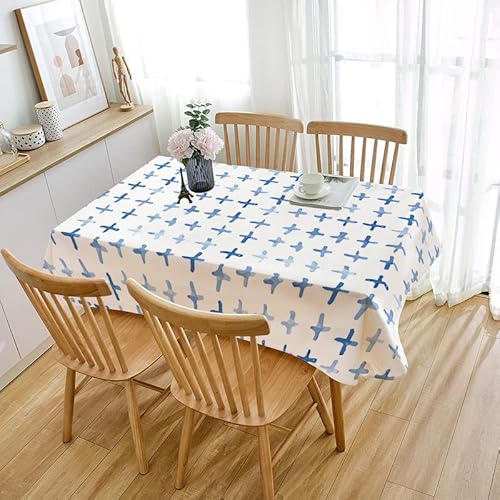 Tischdecke Outdoor Blue Beige Geometrie Gartentischdecke Wasserdicht Tischdecke Geburtstag Party Tischdecke Abwaschbar Fleckschutz Table Cloth Indoor Outdoor Tischdecke(100x140cm) von Lovewang