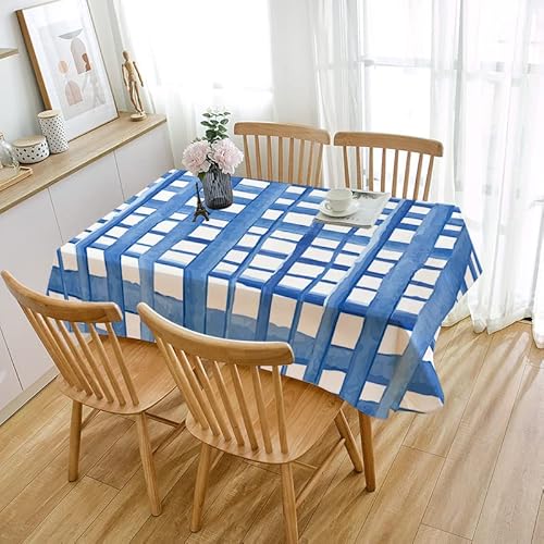 Tischdecke Outdoor Dunkelblaue Geometrie Gartentischdecke Wasserdicht Tischdecke Geburtstag Party Tischdecke Abwaschbar Fleckschutz Table Cloth Indoor Outdoor Tischdecke(140x140cm) von Lovewang