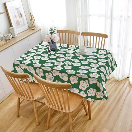 Tischdecke Outdoor Dunkelgrüne Blume Gartentischdecke Wasserdicht Tischdecke Geburtstag Party Tischdecke Abwaschbar Fleckschutz Table Cloth Indoor Outdoor Tischdecke(100x140cm) von Lovewang