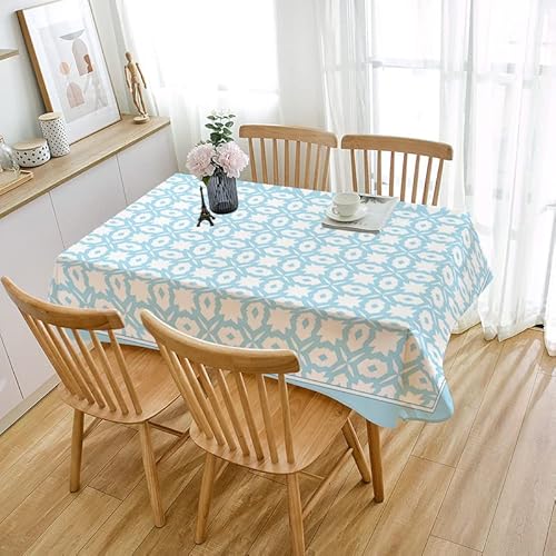 Tischdecke Outdoor Elegant Blau Weiß Gartentischdecke Wasserdicht Tischdecke Geburtstag Party Tischdecke Abwaschbar Fleckschutz Table Cloth Indoor Outdoor Tischdecke(140x140cm) von Lovewang