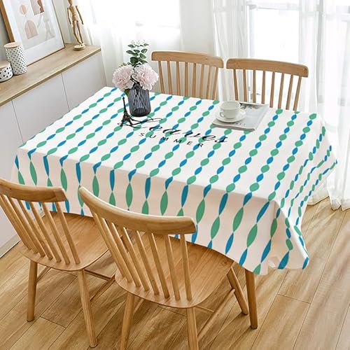 Tischdecke Outdoor Geometrisch Blau Grün Gartentischdecke Wasserdicht Tischdecke Geburtstag Party Tischdecke Abwaschbar Fleckschutz Table Cloth Indoor Outdoor Tischdecke(140x180cm) von Lovewang