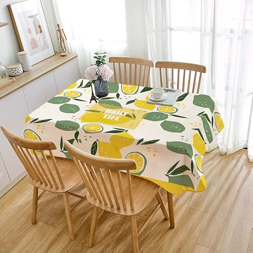 Tischdecke Outdoor Grüne Zitronenblätter Gartentischdecke Wasserdicht Tischdecke Geburtstag Party Tischdecke Abwaschbar Fleckschutz Table Cloth Indoor Outdoor Tischdecke(100x140cm) von Lovewang