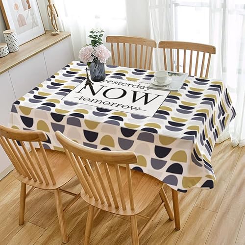 Tischdecke Outdoor Lila Gelber Halbkreis Gartentischdecke Wasserdicht Tischdecke Geburtstag Party Tischdecke Abwaschbar Fleckschutz Table Cloth Indoor Outdoor Tischdecke(140x200cm) von Lovewang