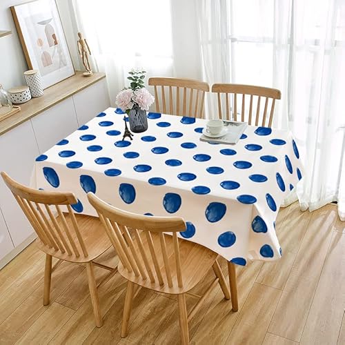 Tischdecke Outdoor Marineblauer Kreis Gartentischdecke Wasserdicht Tischdecke Geburtstag Party Tischdecke Abwaschbar Fleckschutz Table Cloth Indoor Outdoor Tischdecke(100x140cm) von Lovewang