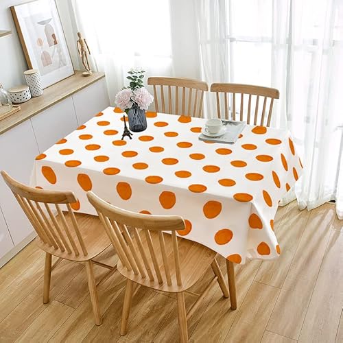 Tischdecke Outdoor Orange Beige Kreis Gartentischdecke Wasserdicht Tischdecke Geburtstag Party Tischdecke Abwaschbar Fleckschutz Table Cloth Indoor Outdoor Tischdecke(140x140cm) von Lovewang