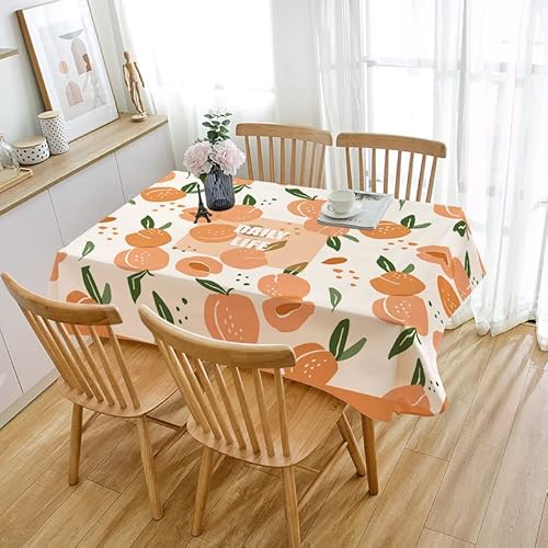 Tischdecke Outdoor Orangenfruchtblätter Gartentischdecke Wasserdicht Tischdecke Geburtstag Party Tischdecke Abwaschbar Fleckschutz Table Cloth Indoor Outdoor Tischdecke(140x140cm) von Lovewang