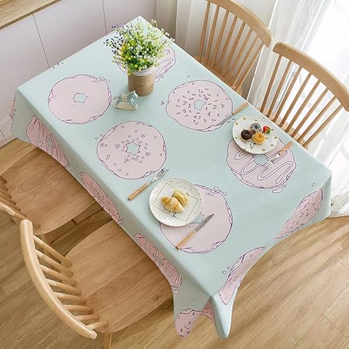 Tischdecke Outdoor Rosa Blaues Muster Gartentischdecke Wasserdicht Tischdecke Geburtstag Party Tischdecke Abwaschbar Fleckschutz Table Cloth Indoor Outdoor Tischdecke(140x200cm) von Lovewang