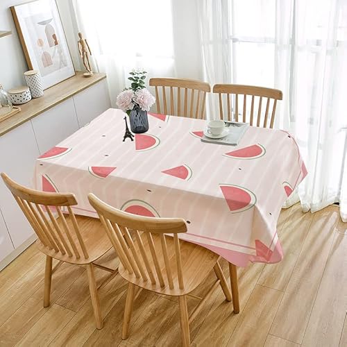 Tischdecke Outdoor Rosa Gestreifte Wassermelone Gartentischdecke Wasserdicht Tischdecke Geburtstag Party Tischdecke Abwaschbar Fleckschutz Table Cloth Indoor Outdoor Tischdecke(140x140cm) von Lovewang