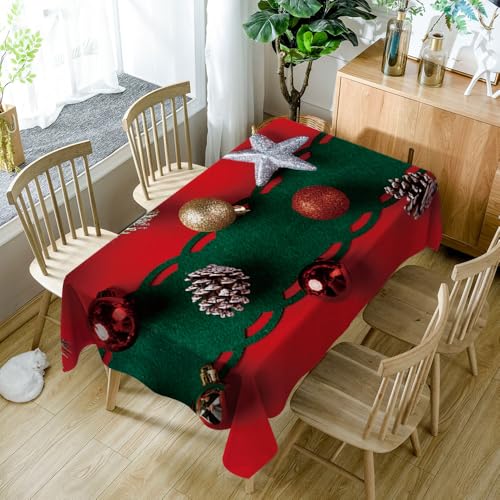 Tischdecke Outdoor Rote Silbersterne Gartentischdecke Wasserdicht Tischdecke Geburtstag Party Tischdecke Abwaschbar Fleckschutz Table Cloth Indoor Outdoor Tischdecke(100x140cm) von Lovewang