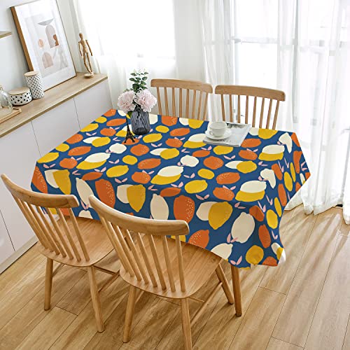 Tischdecke Outdoor Zitrone Orange Blau Gartentischdecke Wasserdicht Tischdecke Geburtstag Party Tischdecke Abwaschbar Fleckschutz Table Cloth Indoor Outdoor Tischdecke(100x140cm) von Lovewang