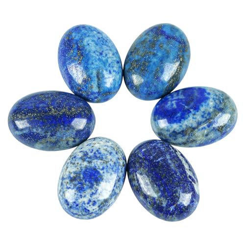 Lovionus89 18x25 mm ovale Cabochons Flatback Kristallheilstein für Schmuckherstellung DIY Pack von 6, Lapis Lazuli von Lovionus89