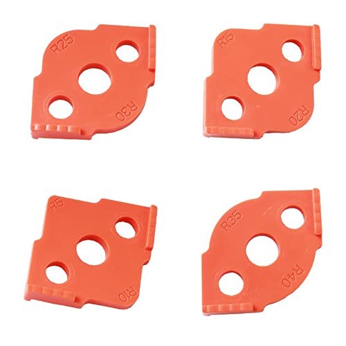 Lowats Frässchablonen für Oberfräse 4 Stück Radius Jig Router Templates Corner Routing Templates ABS + CNC für Handkantentrimmer Graviermaschine Holzbearbeitungswerkzeug R5 R10 R15 R20 R25 R30 R35 R40 von Lowats