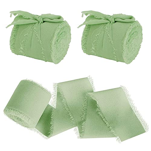 Lowats Geschenkband 3 Rollen Chiffonband Schleifenband Handgefertigtes Fransen-Chiffonband Chiffon-Seidenband zum Verpacken Dekoband Geschenkband Hochzeit DIY Schleifenband Dekorative Bänder von Lowats