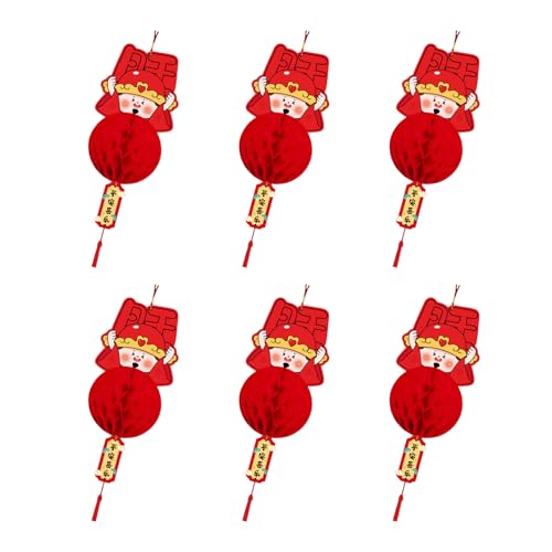 Loxyxbnh 6 Stück Papierlampen für chinesisches Neujahr, Frühlingsfest, Hochzeit, Dekoration, Tür, Fenster, Wandbehang Zubehör von Loxyxbnh