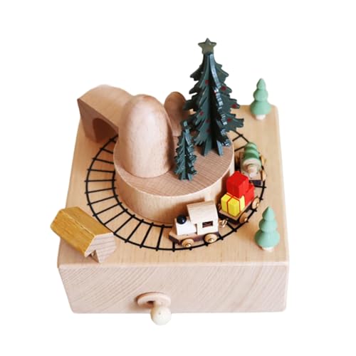 Loxyxbnh Drehbare Holzfigur Spieluhr Spieluhr Ornament für Wohnzimmer Schlafzimmer Tischdekoration von Loxyxbnh