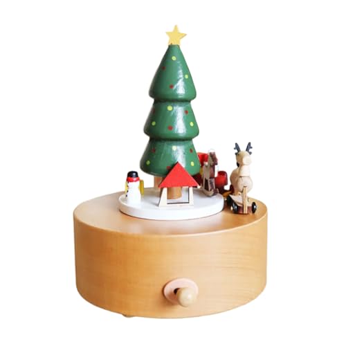 Loxyxbnh Drehbare Holzfigur Spieluhr Spieluhr Ornament für Wohnzimmer Schlafzimmer Tischdekoration von Loxyxbnh