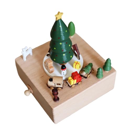 Loxyxbnh Drehbare Holzfigur Spieluhr Spieluhr Ornament für Wohnzimmer Schlafzimmer Tischdekoration von Loxyxbnh