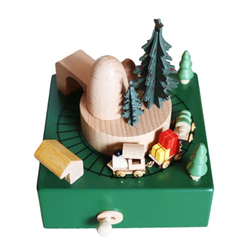 Loxyxbnh Drehbare Holzfigur Spieluhr Spieluhr Ornament für Wohnzimmer Schlafzimmer Tischdekoration von Loxyxbnh