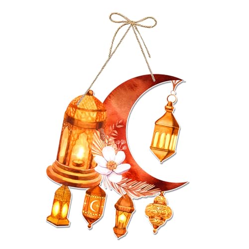 Ramadans Mond Ornament Zarte Ramadans Papier Türschild Dekoration Feature Lampe Blume und Mond Motive von Loxyxbnh