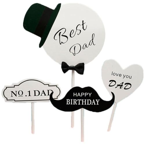 Lpitoy 20 Stück Happy Father's Day Cake Topper Geburtstag Cupcake Topper Papa Geburtstag Party Dekoration Versorgung von Lpitoy