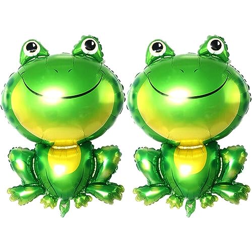 Lpitoy Frosch-Folien-Walking-Ballons 2 Stück Großer Frosch-Heliumballon Folienballons Tierthema Babyparty Geburtstagsfeierdekoration von Lpitoy