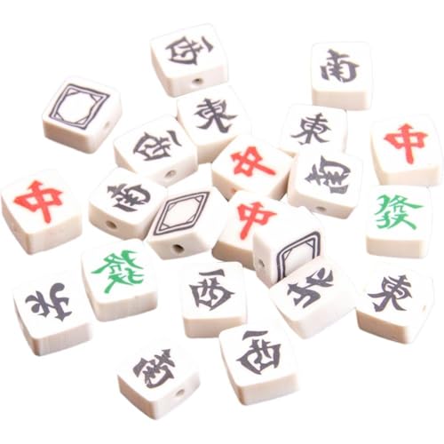 Lpitoy Mahjong-Fliesen-perlen, 100 Stück, Chinesische Mahjong-perlen, Charms-anhänger, Lose Abstandshalter-perlen, Armband-Charms Für DIY-schmuckherstellungszubehör von Lpitoy