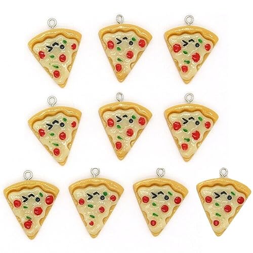 Lpitoy Triangle Pizza Charm 10pcs Niedliche Lebensmittel Charme Fruchtharz Charms Anhänger Für DIY -Handwerk Schmuck Herstellung Armband Halskette Zauberer Sich von Lpitoy