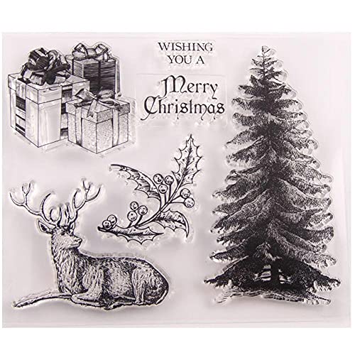 Lpitoy Weihnachten Silikon Klare Stempel Weihnachten Scrapbooking Album Karten Stempel Transparente Siegelstempel Für Weihnachten DIY Scrapbooking Handwerk von Lpitoy