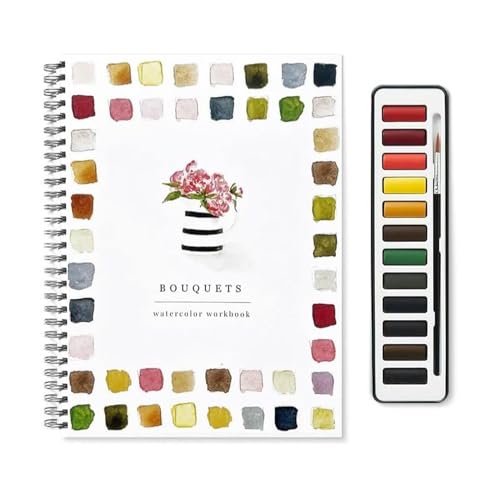 Aquarell Workbook, Aquarell-Malbuch, Arbeitsbuch-Lern-Kit, Benutzerfreundlich, Kreativität, Interaktive Und Praktische Aktivität, 26x18 Cm, Für Kinder, Erwachsene, Mädchen Und von Lpsdssre