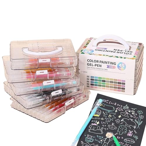 Lpsdssre 45/72/99 Farben Gel -Stift -Set, 1 Set -Gel -Stift Mit Speicherbox, Farbmarkierungen, Einfache Organisation, Mehrzweck, 20,5x17.5x15,5 Cm, Für Tagebuch, Karte Lpsdssre 45/72/99 Farben Gel -Stift -Set, 1 Set -Gel -Stift Mit Speicherbox, Farbmarkierungen, Einfache Organisation, Mehrzweck, 20,5x17.5x15,5 Cm, Für Tagebuch, Karte von Lpsdssre