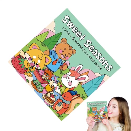 Lpsdssre Cozy Friends Malbuch, kühne und einfache Cozy Friends Malbuch, niedliches Tier-Zeichenbuch, lustige einfache Malbücher für Kinder und Kinder von Lpsdssre