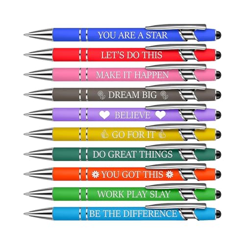 Lpsdssre Positive Pens -Kugelschreiber, Affirmation Pens Ballpoint, Neuheit School Stifte bequemer Griff, helle und lustige Farben 14 cm/5,51 Zoll für Schüler und Fachkräfte von Lpsdssre