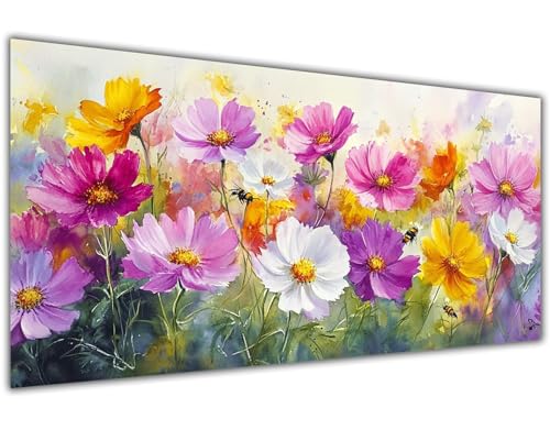 Malen Nach Zahlen Erwachsene Bunt Malen Nach Zahlen Kinder ab 4 5 6 7 8 9 Jahre Blume Paint by Numbers Ölgemälde mit Pinseln Acrylfarbe Kreative Dekorieren Mädchen Geschenk Ohne Rahmen 30x60 cm-KL498 von Lslomrqz