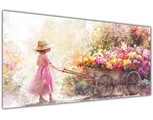 Malen Nach Zahlen Erwachsene Groß 20x40 cm Mädchen Malen Nach Zahlen Blume Paint by Numbers Kinder Ölgemälde mit Pinseln Acrylfarbe Kreative Bastelset Heimdekoration Geschenk Frauen, Ohne Rahme-KL966 von Lslomrqz