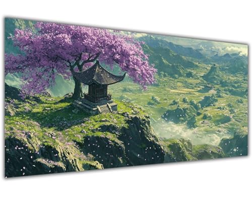 Malen Nach Zahlen Erwachsene Groß 70x140 cm Landschaft Malen Nach Zahlen Japan Paint by Numbers Kinder Ölgemälde mit Pinseln Acrylfarbe Kreative Bastelset Dekorieren Geschenk Frauen, Ohne Rahme-KL982 von Lslomrqz