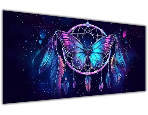 Malen Nach Zahlen Erwachsene Groß 70x140cm Schmetterling Malen Nach Zahlen Traumfänger Paint by Numbers Kinder Ölgemälde Pinsel Acrylfarbe Kreative KunstDekorieren Geschenk Frauen Ohne Rahme-KL396 von Lslomrqz