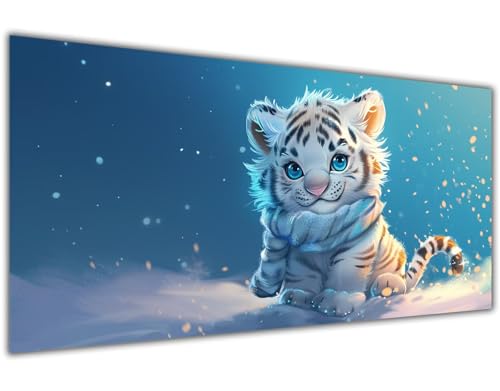 Malen Nach Zahlen Erwachsene Karikatur Malen Nach Zahlen Kinder ab 456789 Jahre Tiger Paint by Numbers Ölgemälde mit Pinsel Acrylfarbe Kreative Dekorieren Mädchen Geschenk Ohne Rahmen 30x60cm-KL1029 von Lslomrqz