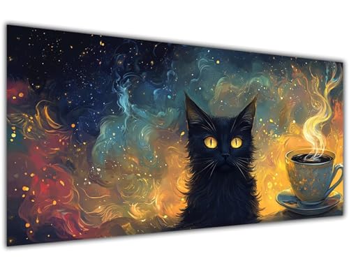 Malen Nach Zahlen Erwachsene Katze Malen Nach Zahlen Kinder ab 456789 Jahre Getränke Paint by Numbers Ölgemälde mit Pinsel Acrylfarbe Kreative Dekorieren Mädchen Geschenk Ohne Rahmen 30x60cm-KL1007 von Lslomrqz