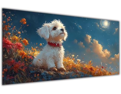 Malen Nach Zahlen Hund Malen Nach Zahlen Erwachsene Sternenhimmel Paint by Numbers Kinder ab 4-9 Jahre DIY Ölgemälde Pinsel Acrylfarbe Kreative Dekorieren Geschenk Männer Ohne Rahmen 90x180cm-KL1020 von Lslomrqz