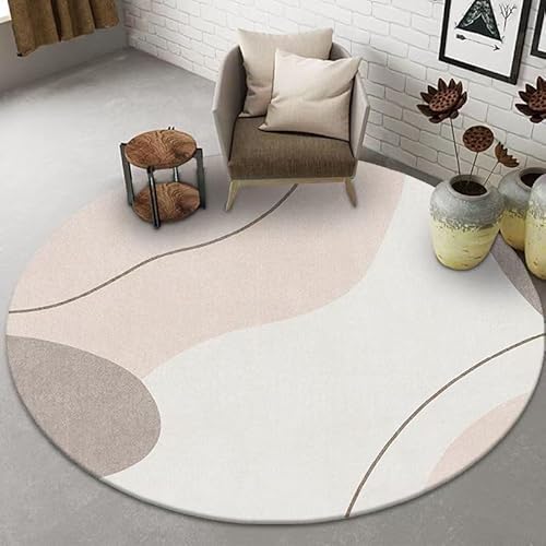 Ltahtliay Kinderteppich Teppich Kinderzimmer Rund Spielmatte, Geometrie Teppiche Kinderteppiche Flauschige Runden Schutzmatten Kindermatte Fürs Babyzimmer Kleinkinderzimmer Wohnzimmer (3,120 * 120CM) von Ltahtliay