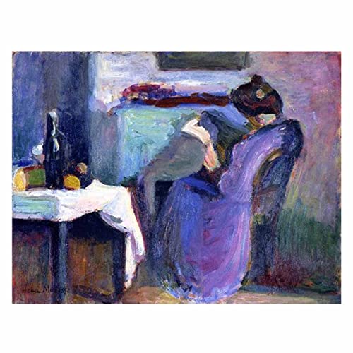 Ltt-Ydd-Ccl Henri Matisse“Lesende Frau”Leinwandbild Wandbilder Bilder Wohnzimmer Deko Schlafzimmer Leinwand Gemälde Wandbild Büro Kunstdruck Dekoration Geschenk(66x85cm-26x33inch,Ungerahmt) von Ltt-Ydd-Ccl