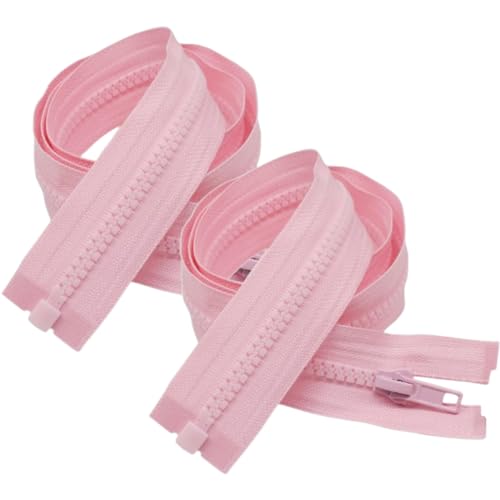 LuLiyLdJ 2 Stück 5# Rosa Reißverschluss 60cm, Reißverschluss Zipper, Reißverschluss Teilbar, Reißverschluss Kaufen von LuLiyLdJ